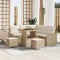 vidaXL Set de canapele pentru grădină cu pernă 8 pcs Bej Rattan poli 3362651