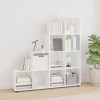 Bibliotecă &icirc;n trepte, alb extralucios, 142 cm, lemn compozit