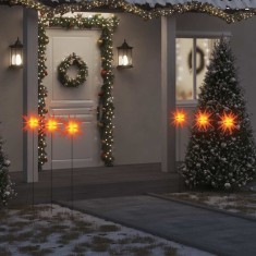 vidaXL Lumini de Crăciun cu LED/țăruș, 3 buc., roșu, 35 cm, pliabil 356199