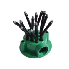 Aspersor FOXMAG24, multifunctional, de gradina, cu 12 furtunuri flexibile semi-ajustabile, verde