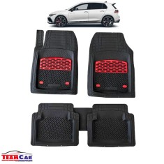 Covorase Auto TeamCar&reg; Volkswagen Golf 8 Hatchback 5 uși (2020&ndash;2025) Negru cu insertii rosii