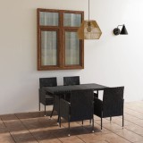 vidaXL Set mobilier de grădină, 5 piese, negru, poliratan 3059417