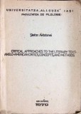 CRITICAL APPROACHES TO THE LITERARY TEXT: ANGLO-AMERICAN CRITICS, CONCEPTS AND METHODS-STEFAN AVADANEI-351002