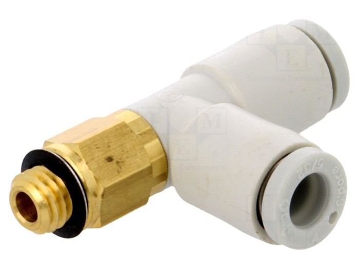 Conector Teu Filetat M5, Alamă