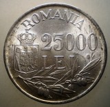 R.120 ROMANIA MIHAI I 25000 LEI 1946 XF/AUNC ARGINT EROARE RARA 4