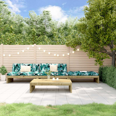 vidaXL Set mobilier de grădină cu perne, 4 piese, lemn de pin tratat foto