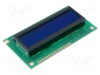 Afișaj LCD alfanumeric STN Negative 16x2 albastru LED RAYSTAR OPTRONICS