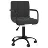 VidaXL Scaun de bucătărie pivotant, negru, catifea