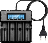 Incarcator Acumulatori Li-Ion LCD, 4 Porturi, 220V, 26650/18650/16340/14500, Activare Baterii Descarcate