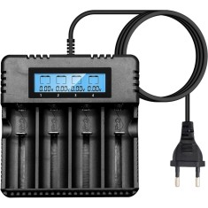 Incarcator Cu Display LCD Acumulatori Li-Ion cu 4 Porturi Alimentare 220v
