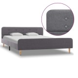 vidaXL Cadru de pat, gri deschis, 140 x 200 cm, material textil