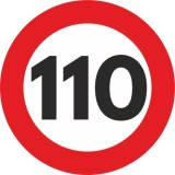 Autocolant Sticker &quot;Limita Viteza&quot; Reflectorizant - 110km/h FAVLine Selection