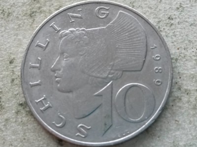 AUSTRIA-10 SCHILLING 1989 foto