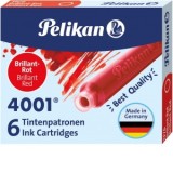 Patroane cerneala 4001, dimensiune standard, culoare rosu, set 6