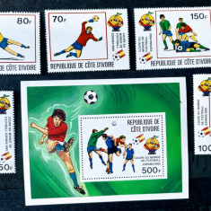 Coasta de fildes 1981, sport fotbal, C.M. Spania 1982 serie+bloc mnh