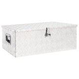 VidaXL Cutie de depozitare, argintiu, 90x47x33,5 cm, aluminiu