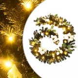 vidaXL Ghirlandă de Crăciun cu lumini LED, negru, 2,7 m, PVC