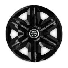 Set 4 capace roti hubcaps fast black R14 pentru gama auto Nissan foto