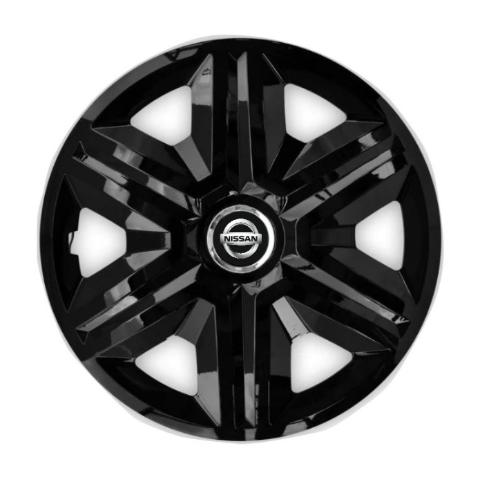 Set 4 capace roti hubcaps fast black R15 pentru gama auto Nissan