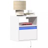 VidaXL Comodă TV de perete cu lumini LED, alb, 41x31x45 cm