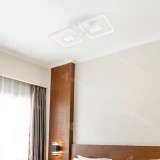 Lustra LED cu telecomanda FELIX, 57W, 2 Patrate, lumina Rece/Calda/Neutra, Dimabila, Alb