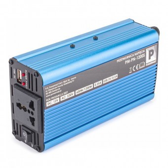 Invertor cu unda sinusoidala modificata 12V, 230V, 600/1200 W, port USB foto