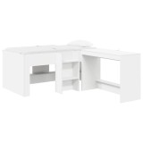 vidaXL Cadru de Pat &Icirc;nalț pentru Copii cu Birou Alb 80 x 160 cm 3423462