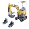 Mini excavator 1T cu semicabina, motor diesel 9.5CP (7KW), adancime sapare 1764mm, capacitate ridicare 350Kg, 3 cupe incluse 185/190/355mm THOR