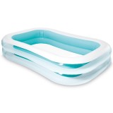 Piscina gonflabila, Dreptunghiulara, Pentru Exterior, 262 x 175 x 56 cm, albastru/alb, Oem