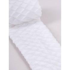 Dres pentru fetițe din jacquard, din bumbac organic, albi (Marimi dresuri: 2-3
