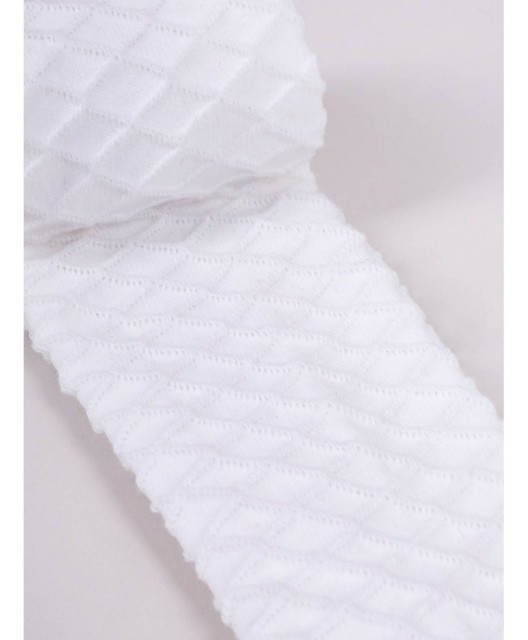 Dres pentru fetițe din jacquard, din bumbac organic, albi (Marimi dresuri: 2-3
