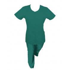 Costum Medical Pe Stil, Turcoaz inchis cu fermoar, Model Ana - 4XL, XS