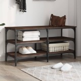 vidaXL Bancă de pantofi, stejar maro, 100x38,5x49 cm, lemn prelucrat