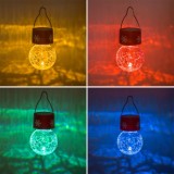 Felinar Solar Crăciun, Model Glob Suspendabil, Multicolor, 14cm, Metal-Plastic-Sticlă, Oem