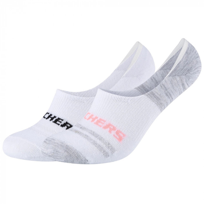 șosete Skechers 2PPK Mesh Ventilation Footies Socks SK44008-1001 alb