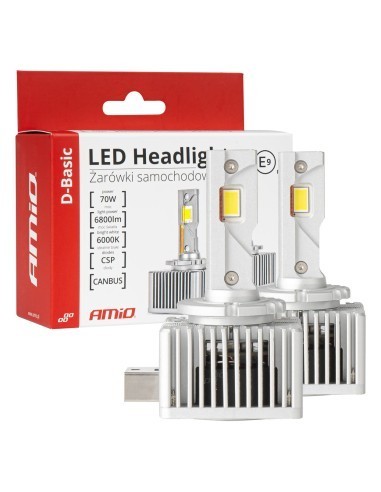 Set 2 leduri auto D1S, D1R Canbus, 70W, 6800 Lm, 6000k, 12V, Amio