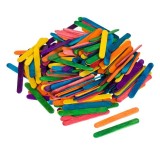 Set 200 bete colorate din lemn pentru activitati crafts,5.5x0.5 cm