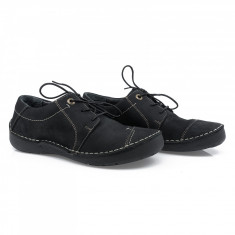 Pantofi dama, Caspian, Cas-44173, casual, piele nabuc, negru foto