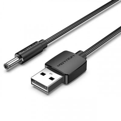 Cablu USB A mufa - DC 3.5x1.35 mm mufa 0.5m cupru negru VENTION CEXBD foto