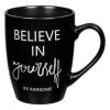 Cană New Bone, Mesaj Believe in Yourself, Capacitate 370ml, Negru Mat, Oem