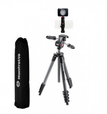 Kit Trepied foto cu suport smartphone si LED 3, Manfrotto foto