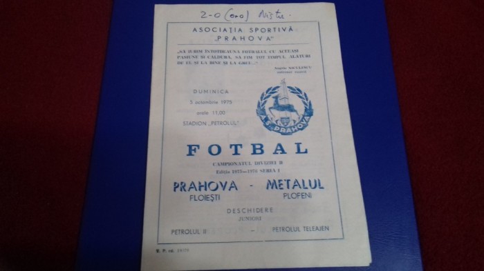 program Prahova Pl. - FCM Galati