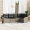 VidaXL Set de canapele pentru grădină 5 pcs Gri deschis Rattan poli 3346722