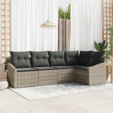 vidaXL Set de canapele pentru grădină 5 pcs Gri deschis Rattan poli