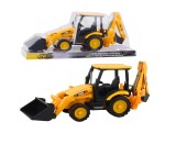 Excavator de jucarie cu doua lazi, galben cu detalii negre, 39.5 x 16.5 x 11.5 cm, Lean 24777