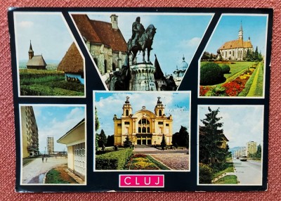 Cluj, ilustrata mozaic - Circulata, 1973 foto