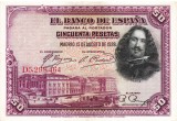 Bancnota Spania 50 Pesetas 1928, P-75, Seria 5298464 - Numismatică Europa