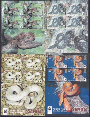 DB1 Fauna Reptile Serpi WWF Samoa 4 MS MNH foto