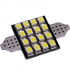 Bec LED SOFIT 36MM 16 SMD 1210 12V ALBASTRU COD: PT33 ManiaCars foto