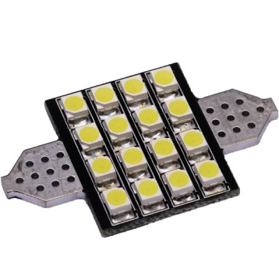 Bec LED SOFIT 36MM 16 SMD 1210 12V ALBASTRU COD: PT33 Mall foto